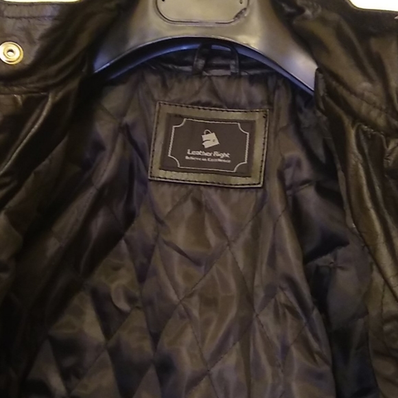 Men's Black Leather Biker Jacket - Small - Picture 4 of 6